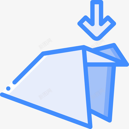 折叠折纸蓝色图标svg_新图网 https://ixintu.com 折叠 折纸 蓝色