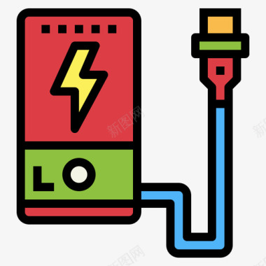 电源组能量58线性颜色图标图标