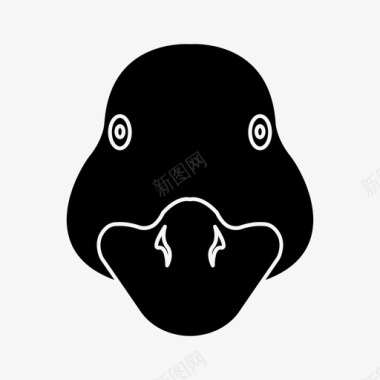 鸭子动物鸭脸图标图标