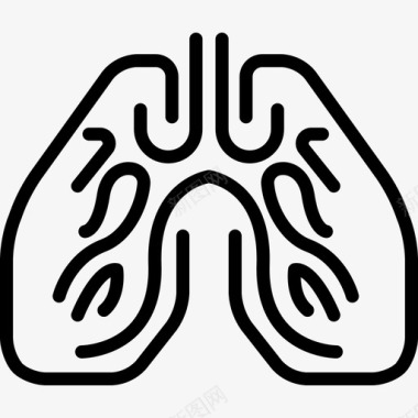 肺呼吸支气管图标图标