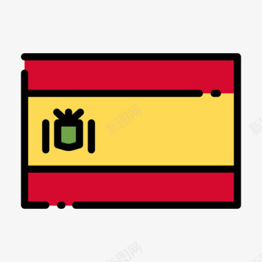 西班牙国旗1线颜色图标图标