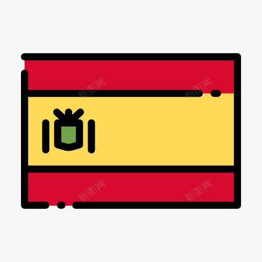 西班牙国旗1线颜色图标svg_新图网 https://ixintu.com 国旗 西班牙 颜色