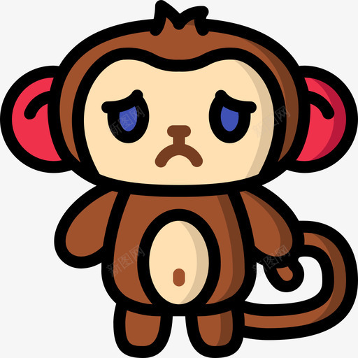 猴子猴子1线颜色图标svg_新图网 https://ixintu.com 猴子 颜色
