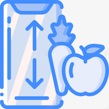 食品应用程序饮食与健身5蓝色图标图标