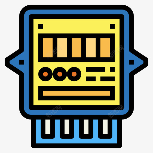 电能表电能58线颜色图标svg_新图网 https://ixintu.com 电能 电能表 颜色