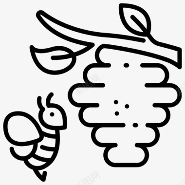 蜂巢蜜蜂食物图标图标