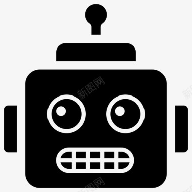机器人脸表情符号情感图标图标