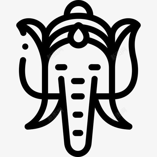 GaneshaDiwali17线性图标svg_新图网 https://ixintu.com Diwali Ganesha 线性