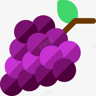 葡萄纯素32扁平图标图标