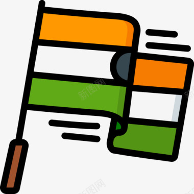 印度印度46线性颜色图标图标