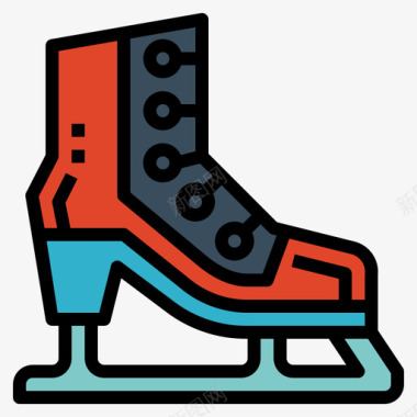 溜冰鞋滑板3线颜色图标图标