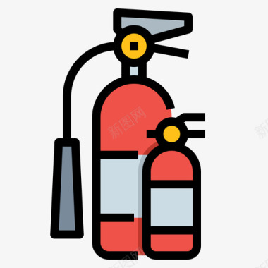灭火器石油4线性颜色图标图标