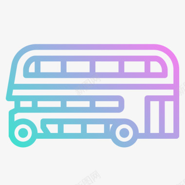 双层巴士公共交通15梯度图标图标