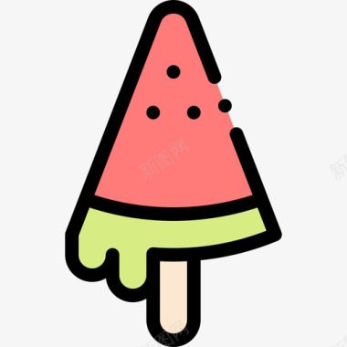 冰淇淋烤肉55线性颜色图标图标