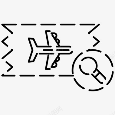 搜索机票机票航空虚线图标图标