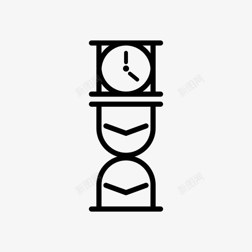 沙漏计时器模拟计时器沙漏图标svg_新图网 https://ixintu.com 复古 手表 模拟 沙漏 计时器