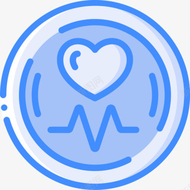 健康心脏饮食和健身5蓝色图标图标