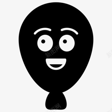 快乐气球脸气球脸表情符号图标图标