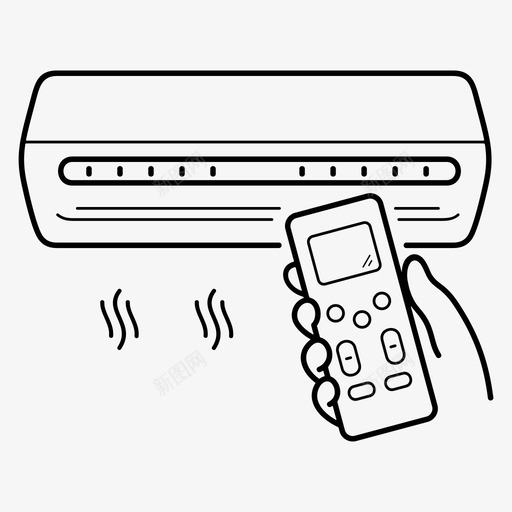 空调遥控空调手图标svg_新图网 https://ixintu.com 家用空调 温度 空调 调节 遥控