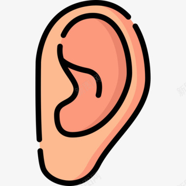耳朵人体5线状颜色图标图标
