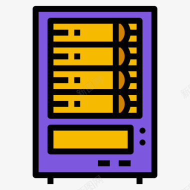 服务器文件和文件夹24线性颜色图标图标