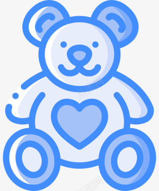 泰迪熊约会蓝色图标图标