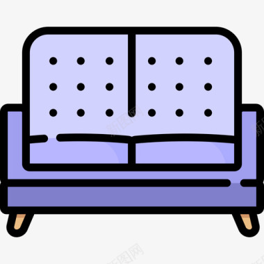 沙发家具51线性颜色图标图标