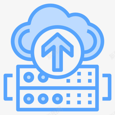 上传云技术45蓝色图标图标