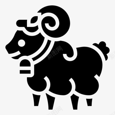 绵羊养殖102雕文图标图标