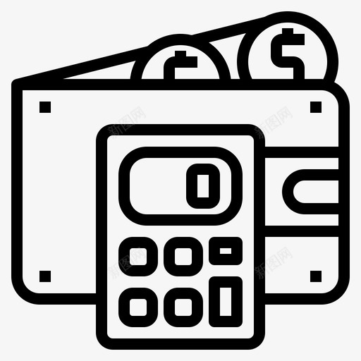 钱包计算器工具1线性图标svg_新图网 https://ixintu.com 工具 线性 计算器 钱包