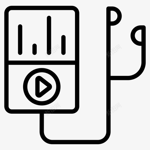 播放器音频耳机图标svg_新图网 https://ixintu.com mp3 图标 家用 播放器 电器 线路 耳机 设备 音频