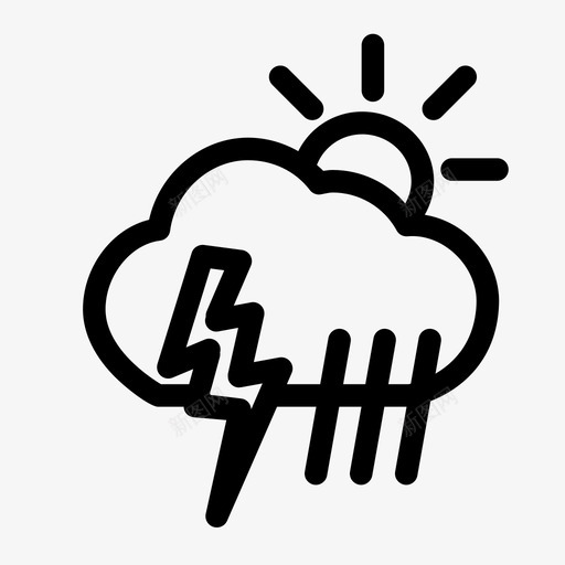气候云层雨图标svg_新图网 https://ixintu.com 云层 天气 太阳 气候 雷雨