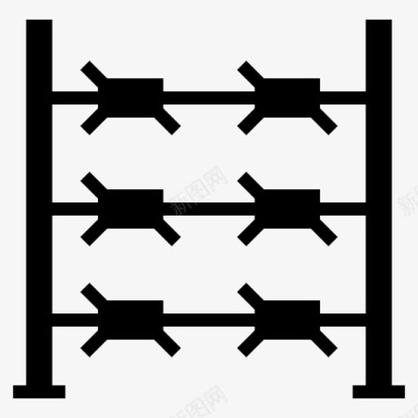 带刺障碍保护图标图标