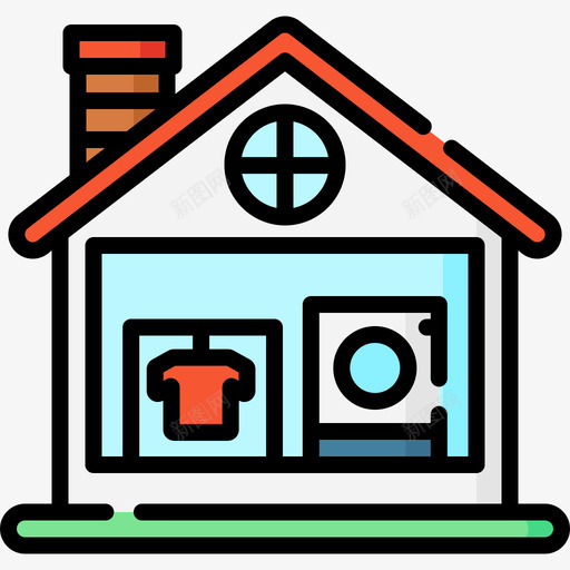 房子呆在家里11线性颜色图标svg_新图网 https://ixintu.com 呆在 呆在家 家里 房子 线性 颜色