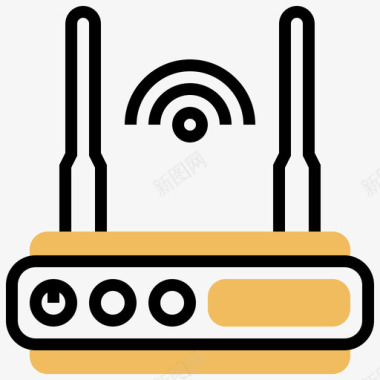 路由器网络分析11黄色阴影图标图标