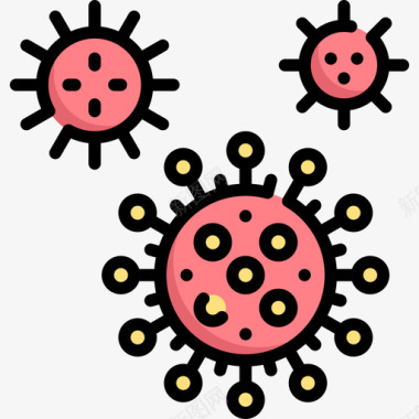 冠状病毒冠状病毒20线状颜色图标图标
