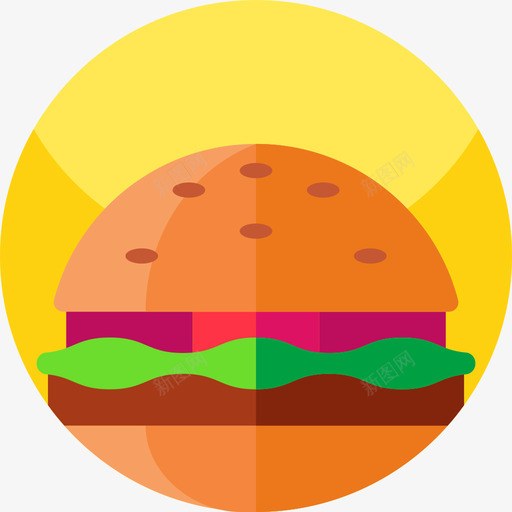 汉堡食物185平的图标svg_新图网 https://ixintu.com 平的 汉堡 食物