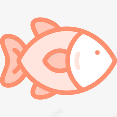 鱼自然136线形颜色图标图标