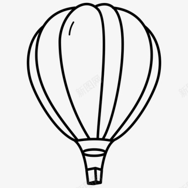 热气球飞行器飞船图标图标