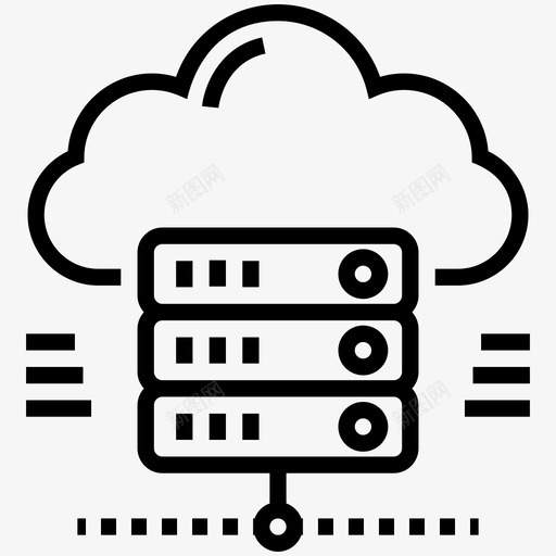 云数据服务器云托管云存储图标svg_新图网 https://ixintu.com 加密 图标 存储 托管 技术 数据 服务器 比特 线图 货币