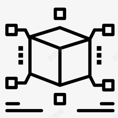 立方体长方体拼图图标图标