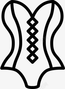 紧身胸衣内裤4条直线型图标图标
