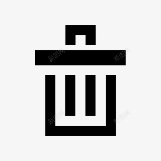 垃圾桶移除方形图标svg_新图网 https://ixintu.com 垃圾桶 方形 移除 轮廓
