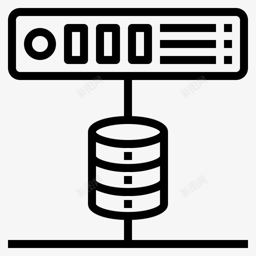 数据库接口98线性图标svg_新图网 https://ixintu.com 接口 数据库 线性