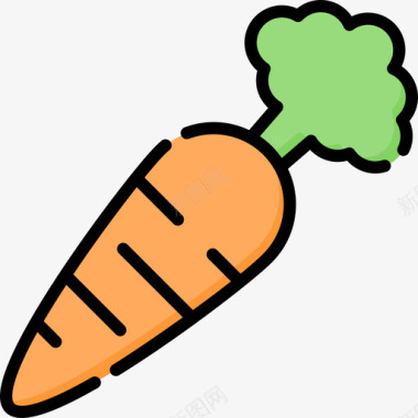 胡萝卜营养18原色图标图标