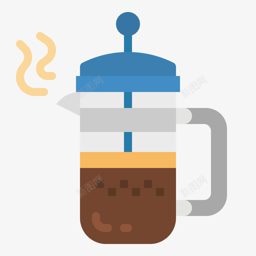 法式印刷机咖啡机3扁平图标svg_新图网 https://ixintu.com 印刷机 咖啡机 扁平 法式