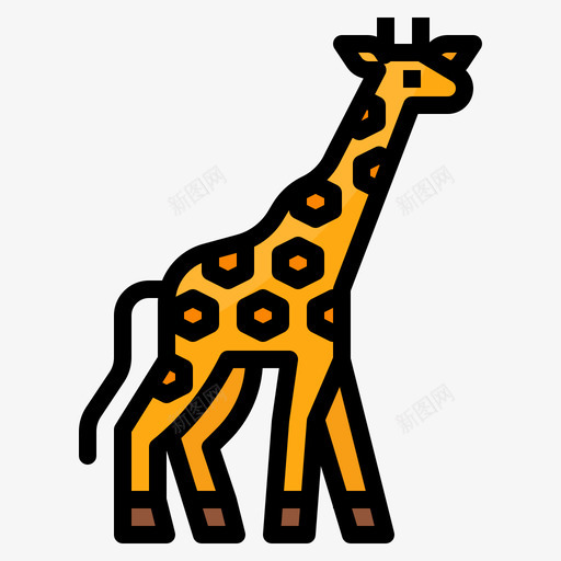 长颈鹿动物79线性颜色图标svg_新图网 https://ixintu.com 动物 线性 长颈鹿 颜色