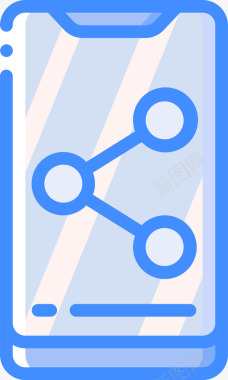 智能手机社交共享1蓝色图标图标