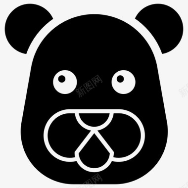 熊猫脸动物表情符号图标图标