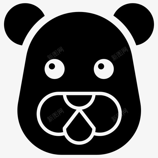 熊猫脸动物表情符号图标svg_新图网 https://ixintu.com 动物 哺乳动物 图标 熊猫 符号 表情
